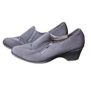 Coach And Four Fabric Comfort Heel Shoes Square Toe Chunky Heel 9.5